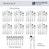 Boston Warehouse Kitchinox Chalet Stainless Steel Flatware Set, 50 Piece (69029)