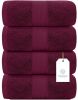 Luxury Bath Towels Set of 4 Large 700 GSM Cotton Ultra Soft Bath Towels 27x54 inch Highly Absorbent and Quick Dry Wine Red