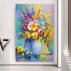 Oil Painting Hand Painted Vertical Abstract Floral / Botanical Modern Luxurious corridor living room bedroom decoration painting