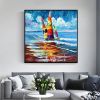 Abstract oil painting Boats Oil Canvas Painting Sea Landscape 100% handmade Wall Art Picture for Living Room Home Decor