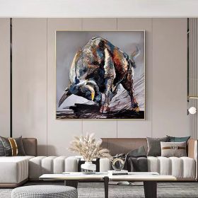 Hand painting Animal Wall Art Artist Hand-painted High Quality  Oil Painting Living Room hallway bedroom luxurious decorative painting (size: 100x100cm)