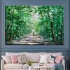 Oil Painting Handmade Hand Painted Wall Art Green Scenery Abstract Pictures Home Living Room hallway bedroom luxurious decorative painting