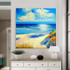 Handmade Oil Painting Canvas Wall Art Decor Original The Blue Ocean Abstract Scenery Painting for Home Decor  Living Room hallway bedroom luxurious de