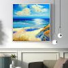 Handmade Oil Painting Canvas Wall Art Decor Original The Blue Ocean Abstract Scenery Painting for Home Decor  Living Room hallway bedroom luxurious de