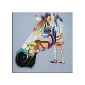 Canvas Painting Abstract Animal Posters and Handmade Horse Oil Painting Wall Pictures for Living Room Cuadros Home Decor (size: 120x120cm)