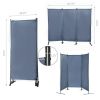 6 Ft Modern Room Divider, 3-Panel Folding Privacy Screen w/ Metal Standing, Portable Wall Partition XH