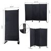 6 Ft Modern Room Divider, 3-Panel Folding Privacy Screen w/ Metal Standing, Portable Wall Partition XH