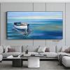 Handmade Oil Painting On Canvas Wall Art Decoration Modern Abstract Boat Landscape Picture  Living Room hallway bedroom luxurious decorative painting