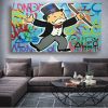 Hand painted Oil painting canvas Monopoly ;  Monopoly art;  Home decor;  wall art;  Hand painted; graffiti;  pop art Living Room hallway bedroom luxur