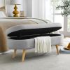 Ottoman Oval Storage Bench,Rubber Wood Legs