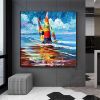 Abstract oil painting Boats Oil Canvas Painting Sea Landscape 100% handmade Wall Art Picture for Living Room Home Decor