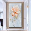 100% Handmade Orange Flower Oil Painting Modern Art Picture Living Room Luxury Abstract Art Corridor Aisle Wall Decor